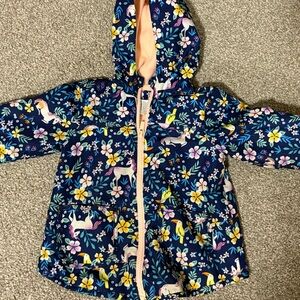Floral Unicorn Kids Zip up‎ Light Spring Jacket Girl's Baby Toddler Size 18M